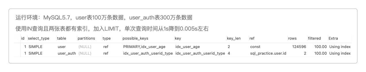 增加LIMIT限定